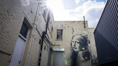 Girl with a pearl earring by Banksy. Image by Kirstie Pelling